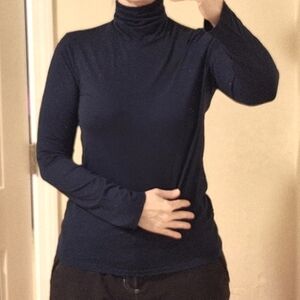 3 Dots | Navy Blue Turtleneck